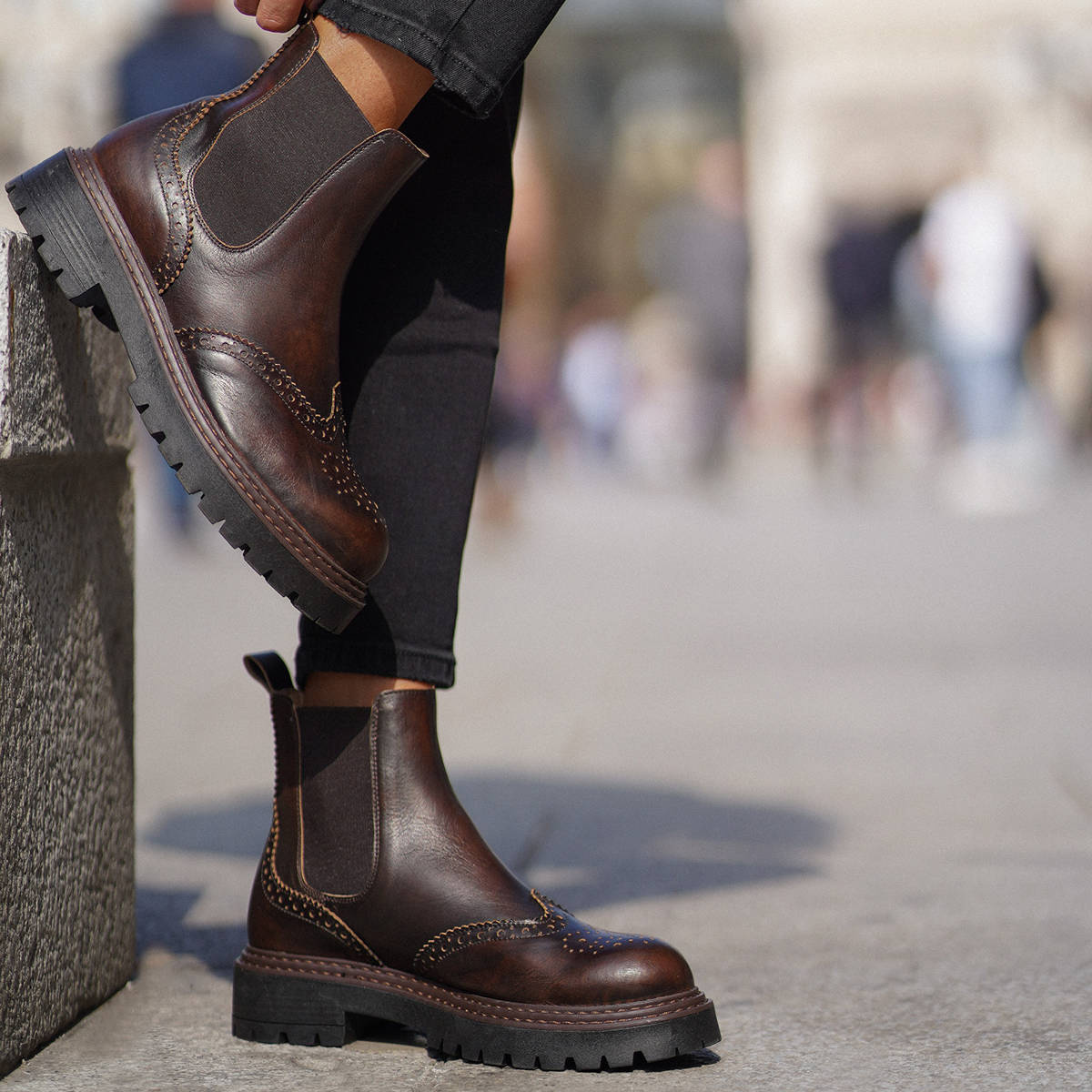 Brown Chelsea boots